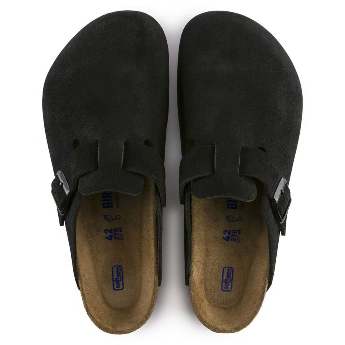 Birkenstock Boston Black Suede Unisex Clogs
