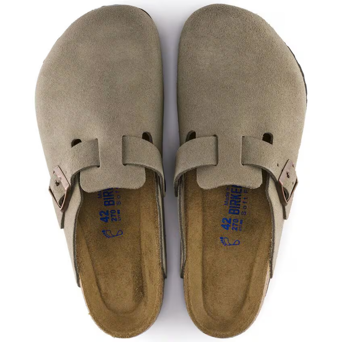 Birkenstock Boston Taupe Suede Unisex Clogs