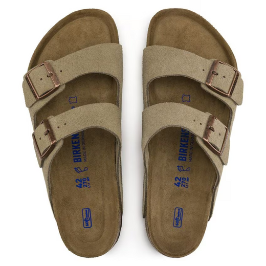 Birkenstock Arizona Taupe Suede Unisex Soft Footbed Sandals – Two-Strap Design