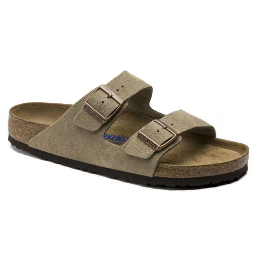 Birkenstock Arizona Taupe Suede Unisex Soft Footbed Sandals – Two-Strap Design