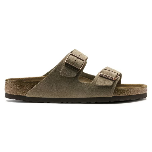 Birkenstock Arizona Taupe Suede Unisex Soft Footbed Sandals – Two-Strap Design