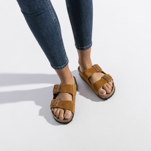 Birkenstock Arizona Mink Suede Unisex Two-Strap Sandals