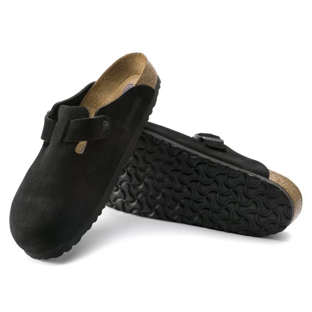 Birkenstock Boston Black Suede Unisex Clogs