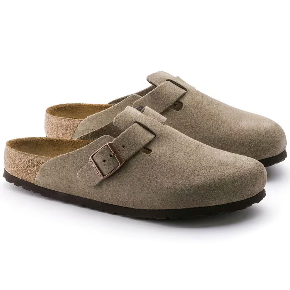 Birkenstock Boston Taupe Suede Unisex Clogs