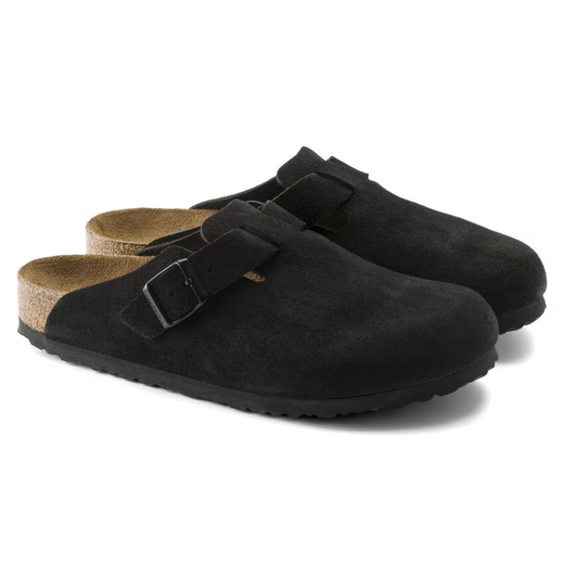 Birkenstock Boston Black Suede Unisex Clogs