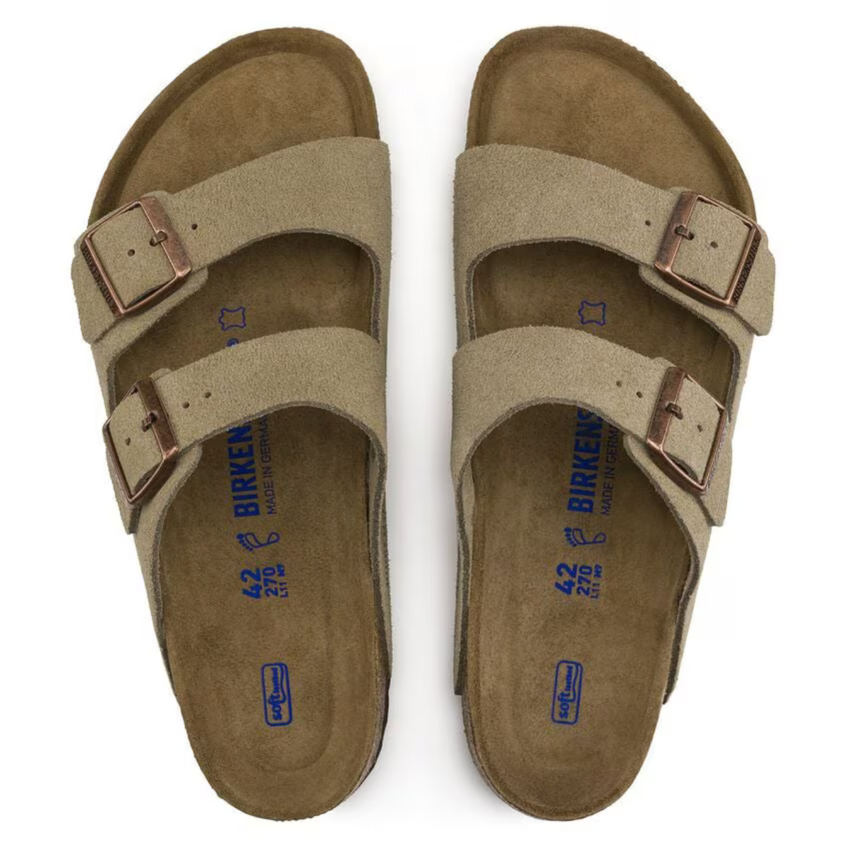 Birkenstock Arizona Taupe Suede Unisex Soft Footbed Sandals – Two-Strap Design
