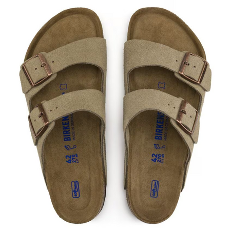 Birkenstock Arizona Taupe Suede Unisex Soft Footbed Sandals – Two-Strap Design