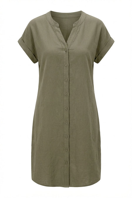 Avoria | Women’s Relaxed Fit Summer Dress Button Front Casual